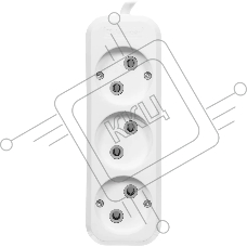 Удлинитель Defender (99275) B230 - 3 роз х 15 м, белый