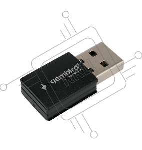 Сетевой адаптер WiFi+Bluetooth Gembird WNP-UA-018 двухдиапазонный мини, 600 Мбит, USB, 802.11b/a/g/n/ac