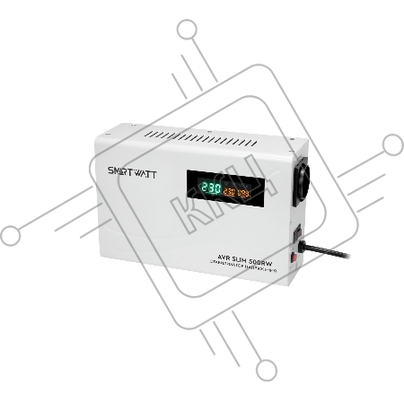 Настенный, стабилизатор напряжения SMARTWATT AVR SLIM 500RW (100W - 260W, 500VA, 0.5 кВт, 50 Гц, розеток — 1, LED-диспле