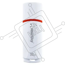 Флешка USB SmartBuy Crown white (SB32GbCRW-W), 32Gb, USB 2.0, R/W 15/5, белый/красный