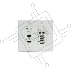 Встраиваемая панель-приёмник MuxLab 500777-RX-WH HDMI/VGA/USB over IP PoE, UHD-4K белый