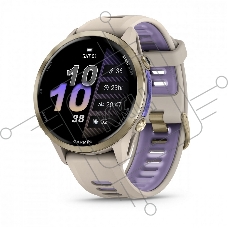Смарт-часы Garmin Forerunner 970 золотистый титановый безель, серо-фиолетовый ремешок 47мм