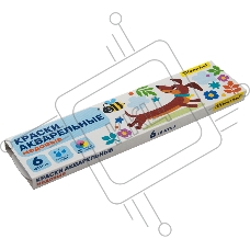 Краски акварельные Silwerhof 961139-06 Веселые друзья медовые 6цв. без кисти картон.кор.