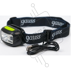 Фонарь налобный GAUSS GFL402 3W 220lm Li-ion 1200mAh LED