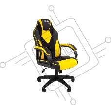 Кресло игровое Chairman game 17 экопремиум, черный/желтый
