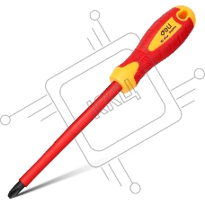 Диэлектрическая крестовая отвертка Deli DL518150 PH3х150мм сталь Cr-V, сертификат VDE для работ под напряжением до 1000 В