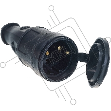 Розетка переносная с заглушкой каучук 2Р+РЕ 16А 250В IP44  | SQ0612-0002 | TDM