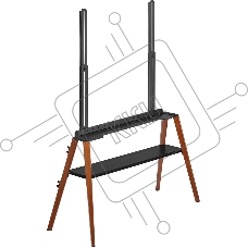 Подставка для телевизора Cactus CS-ST3647BKWN черный/орех, 49