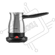 Кофеварка-турка электрическая Endever Costa-1009 черный/стальной, мощность 800 Вт, объем 0,5 л, корпус нержавеющая сталь, 36  шт/уп.