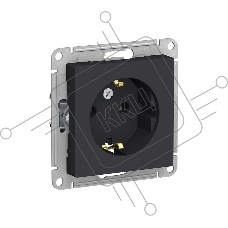 Механизм розетки 1-м СП AtlasDesign с заземл. 16А карбон SchE ATN001043