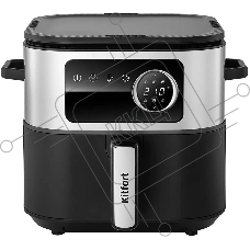 Аэрогриль Kitfort КТ-8127 1930Вт черный/серебристый