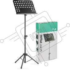 Пюпитр оркестровый STAGG [MUS-C5 T] 2-х секционный с винтовым фиксатором, металлический держатель с регулировкой угла наклона, прочная металлическая конструкция со складными ножками, размеры: 47,5х34,5 см, высота 70-110 см, вес 2,9 кг, цвет черный