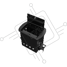 Прямоугольный металлический корпус Wize Pro WRTS-M-4CBOX-B серия M, для модульной системы врезного лючка в стол с убирающейся крышкой для установки до 4 модулей-вставок серии М, черный