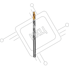 Сверло спиральное по металлу Denzel 12 x 205 мм, Р6М5, Golden Tip, удлиненное