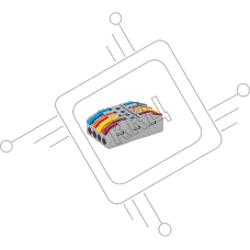 Клемма REXANT СМК 222-424 проходная 4 полюса (0,08-4мм²), серая (25 шт/уп)