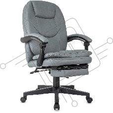 Кресло руководителя Бюрократ CH-868N-BF серый, эко.кожа, крестов. пластик, подст. для ног