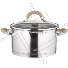 Кастрюля LARA LR02-345 Берлин 7 л 26x14 см нержавеющая сталь, с крышкой