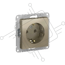 Механизм розетки 1-м СП AtlasDesign с заземл. 16А шампань SchE ATN000543