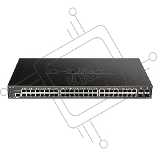 Коммутатор D-Link DGS-1250-52XMP/A1A, 48×1 Гбит/с + 4×10 Гбит/с SFP+, управляемый