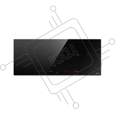 Индукционная варочная поверхность Elica RATIO 874 PLUS, 4 конфорки, с зоной расширения, стеклокерамика, 7200 Вт