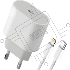 Сетевое зарядное устройство Defender UPA-121 20W, USB C, Lightning, белый