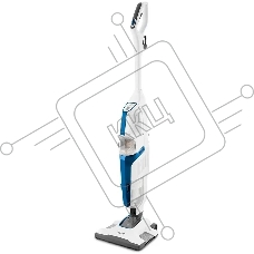 Пылесос вертикальный паровой Kitfort KT-556 белый, питание от сети, 1700 Вт, уборка сухая/паром, пылесборник 0.4 л