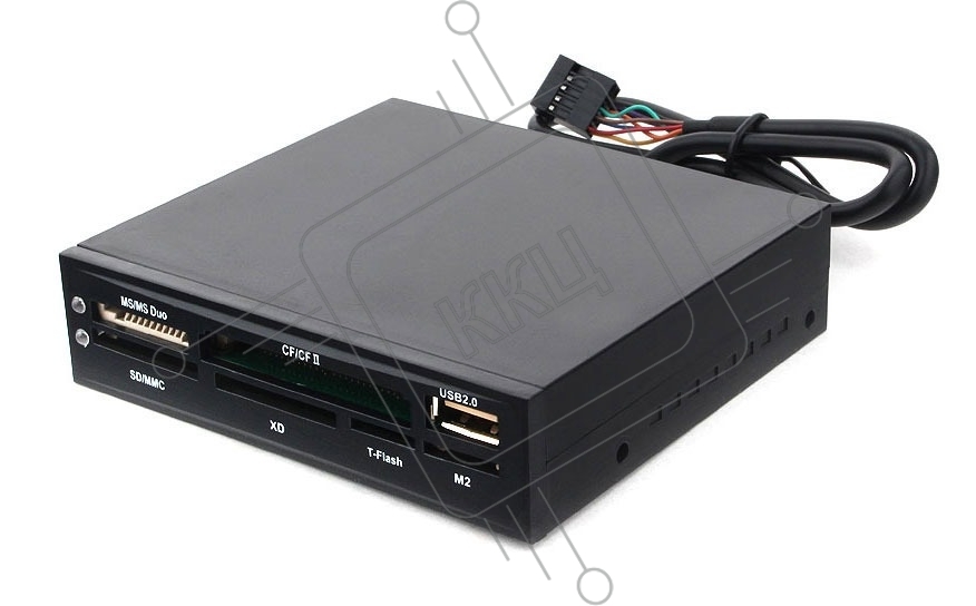 Кард-ридер Gembird FDI2-ALLIN1-02-B/черный/SD/T-Flash/Micro-SD/Micro-SDHC/Micro-SDXC/USB 2.0/метал