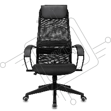 Кресло руководителя Бюрократ CH-607 TW-01 черный, сетка/ткань с подголов. крестовина пластик