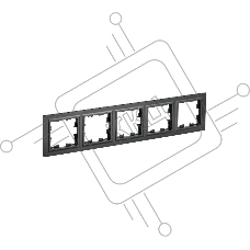 Рамка 5-мест. IEK BRITE РУ-5-БрЧ черный