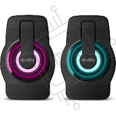 Колонки чёрные Sven 255 (2x3W, RGB подсветка, USB)