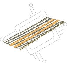 Гвозди Denzel для пнев. нейлера (крашен.), длина - 65 мм, диам. - 2,9 мм, 2000 шт.