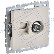 Розетка двойная TV+RJ45 IEK BRITE РТВ/РК12-БрКр кат.5E бежевый