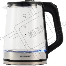 Чайник электрический Starwind SKG5778 2л. 2000Вт черный/прозрачный (корпус: стекло)