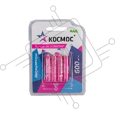 Аккумулятор AAA/R03 NI-MN 600мА.ч BP-4 (блист.4шт) КОСМОС KOCR03NIMH600mAh4BL