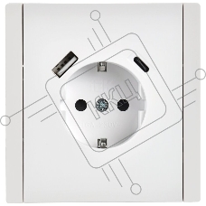 Розетка с/з со шт винтовое крепление 16А USB A+C 18Вт IEK FORTE&PIANO FP247 белый