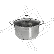 Кастрюля WEBBER BE-349/2 4,8 л, 22 см, из нержавеющей стали со стеклянной крышкой