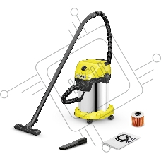 Строительный пылесос Karcher WD 3 S V-19/4/20 (YSY) 1000Вт (уборка: сухая/сбор воды) желтый Строительный пылесос Karcher WD 3 S V-19/4/20 (YSY) 1000Вт (уборка: сухая/сбор воды) желтый