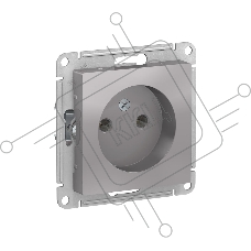 Механизм розетки 1-м СП AtlasDesign без заземл. 16А алюм. SchE ATN000341