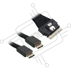 Кабель Amphenol RSL74-6658 Slimline SASx8 (SFF8654) -to- 2x OCuLink x4 (SFF8611), 1M, (аналог Broadcom 05-60001-00) 100