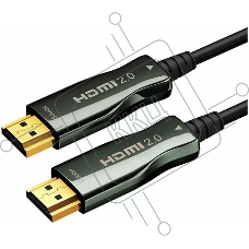 Кабель HDMI AOC-HM-HM-30M Wize, оптический, 30 м, 4K/60HZ, v.2.0, ARC, 19M/19M, черный, коробка