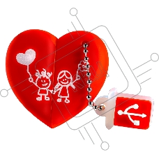 Флешка USB R/W SmartBuy R/W 32GB SmartBuy Wild series Сердце (SB32GBHeart)