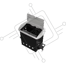 Прямоугольный металлический корпус Wize Pro WRTS-M-4CBOX-S серия M, для модульной системы врезного лючка в стол с убирающейся крышкой для установки до 4 модулей-вставок серии М, серебристый