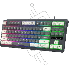 Клавиатура Оклик 711G серый/белый USB Multimedia for gamer LED (1790385) кабель 1.5м