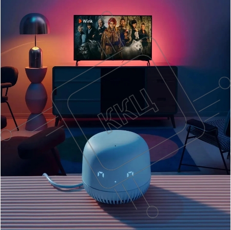 Умная колонка VK Капсула Нео, 5Вт, с голосовым ассистентом Маруся, с LED-часами, морской синий (VKSP11BL)