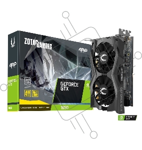 Видеокарта Zotac GeForce GTX 1650 AMP Core , 4Gb, 128bit, GDDR6, DVI-D, HDMI, DisplayPort, ZT-T16520J-10L