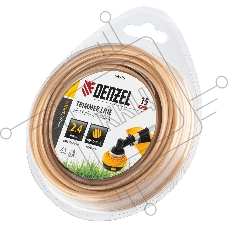 Леска для триммера Denzel армированная алюминием круглая, 2,4мм х 15м, блистер ALUFLEX