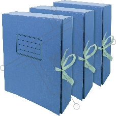 Папка архивная 2 завязки Silwerhof 1914784 микрогофрокартон корешок 75мм, A4 синий (упаковка: 3шт)