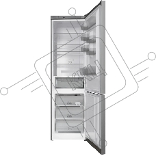 Холодильник Hotpoint HT 6200 S серебристый двухкамерный 240/83л морозилка снизу, No Frost