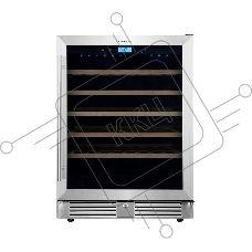 Винный шкаф встраиваемый Cellar Private CP051-1T серебристый, 136 л, 1 отсек, 51 бут.