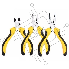 Набор плоскогубцев Deli DL103201-3 (комбинированные плоскогубцы 115мм, удлиненные плоскогубцы 125мм, диагональные бокорезы 110мм, двухкомпонентная ручка)